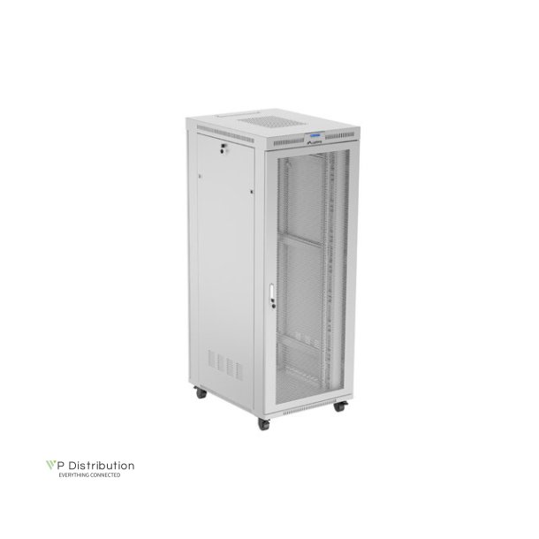 RACK CABINET 19" FREE-STANDING 42U/800X1000 (FLAT PACK) WITH MESH DOOR LCD GREY LANBERG