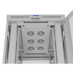 RACK CABINET 19" FREE-STANDING 42U/800X1000 (FLAT PACK) WITH MESH DOOR LCD GREY LANBERG