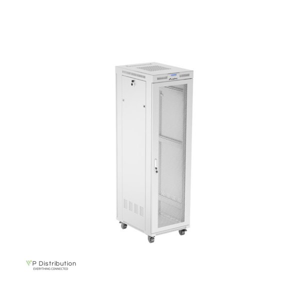 RACK CABINET 19" FREE-STANDING 42U/600X800 (FLAT PACK) WITH MESH DOOR LCD GREY LANBERG