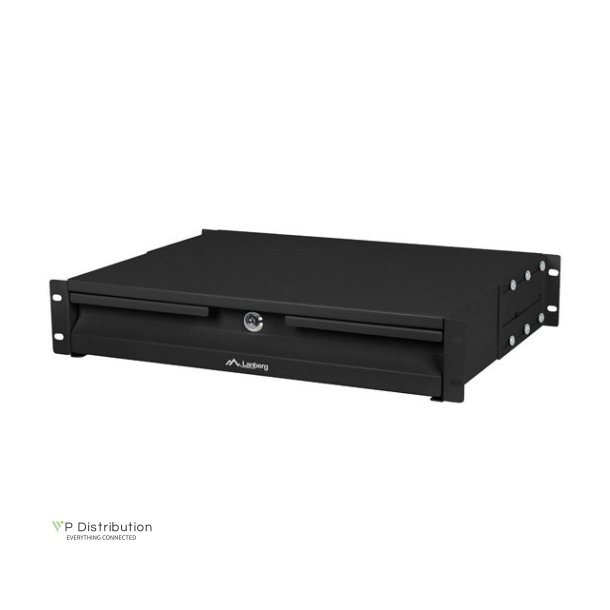19" DRAWER 2U/483X360MM MAX LOAD CAPACITY UP TO 90KG 4 POINT ASSEMBLY BLACK LANBERG