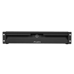 19" DRAWER 2U/483X360MM MAX LOAD CAPACITY UP TO 90KG 4 POINT ASSEMBLY BLACK LANBERG