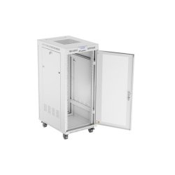 RACK CABINET 19" FREE-STANDING 27U/600X800 (FLAT PACK) WITH MESH DOOR LCD GREY LANBERG