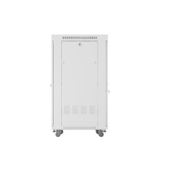 RACK CABINET 19" FREE-STANDING 27U/600X800 (FLAT PACK) WITH MESH DOOR LCD GREY LANBERG