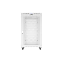 RACK CABINET 19" FREE-STANDING 27U/800X1000 (FLAT PACK) WITH MESH DOOR LCD GREY LANBERG