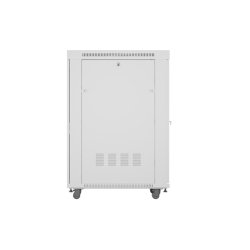 RACK CABINET 19" FREE-STANDING 27U/800X1000 (FLAT PACK) WITH MESH DOOR LCD GREY LANBERG