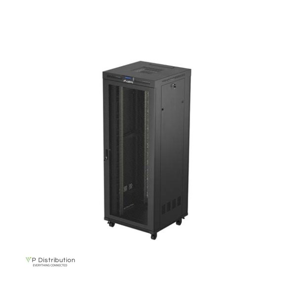 RACK CABINET 19" FREE-STANDING 42U/800X800 (FLAT PACK) WITH MESH DOOR LCD BLACK LANBERG