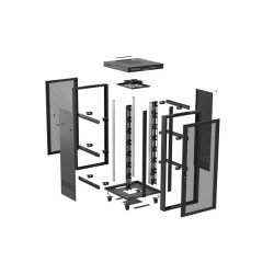 RACK CABINET 19" FREE-STANDING 42U/800X800 (FLAT PACK) WITH MESH DOOR LCD BLACK LANBERG