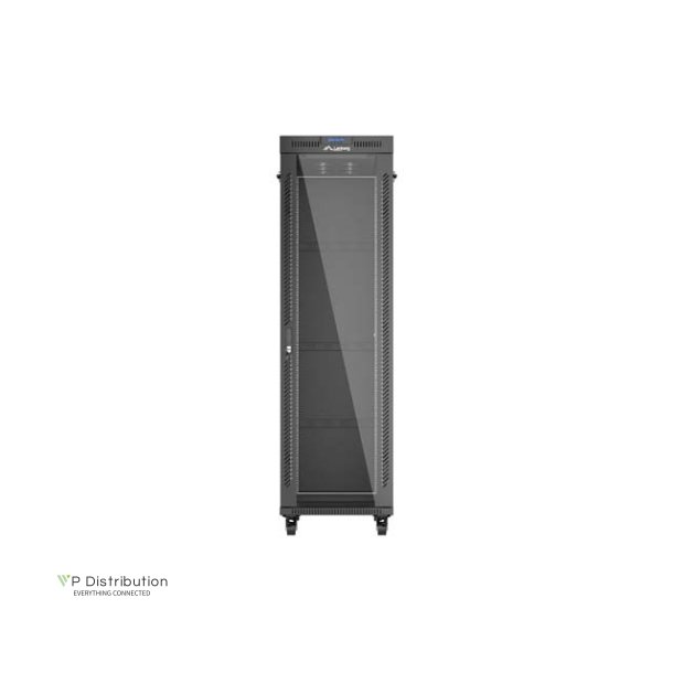 RACK CABINET 19" FREE-STANDING 42U/600X1200 (FLAT PACK) WITH GLASS DOOR LCD BLACK LANBERG