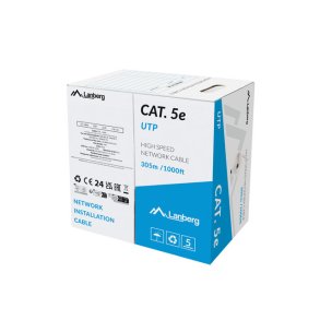 LAN CABLE CAT.5E 305M SOLID CCA GREY FLUKE PASSED LANBERG
