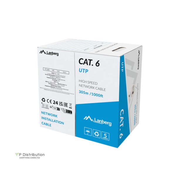 LAN CABLE CAT.6 305M SOLID CCA GREY FLUKE PASSED LANBERG