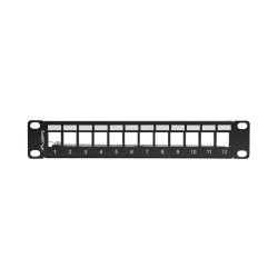 PATCH PANEL BLANK 12 PORT 1U 10" FTP FOR KEYSTONE MODULES BLACK LANBERG V2