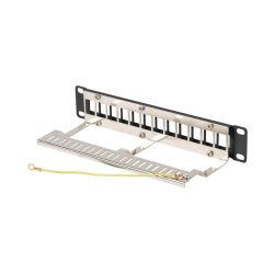 PATCH PANEL BLANK 12 PORT 1U 10" FTP FOR KEYSTONE MODULES BLACK LANBERG V2