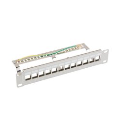 PATCH PANEL BLANK 12 PORT 1U 10" FTP FOR KEYSTONE MODULES GREY LANBERG V2