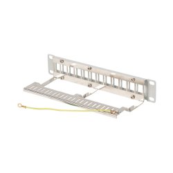 PATCH PANEL BLANK 12 PORT 1U 10" FTP FOR KEYSTONE MODULES GREY LANBERG V2