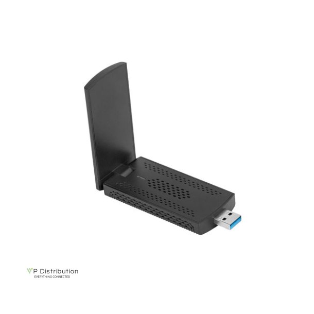 USB ADAPTER WIRELESS NETWORK CARD LANBERG NC-3000-WI AX3000 TRI-BAND 2X INTERNAL ANTENNAS