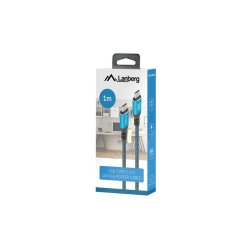 USB-C M/M 4.0 CABLE 1M 240W 8K 60HZ BLACK-BLUE LANBERG