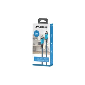 USB-C M/M 4.0 CABLE 1M 240W 8K 60HZ BLACK-BLUE LANBERG