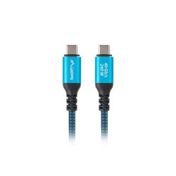 USB-C M/M 4.0 CABLE 1.5M 240W 8K 60HZ BLACK-BLUE LANBERG