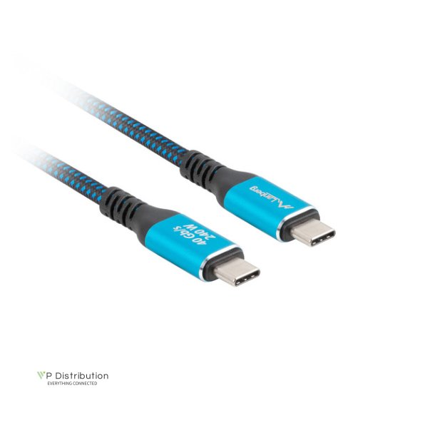 USB-C M/M 4.0 CABLE 1.5M 240W 8K 60HZ BLACK-BLUE LANBERG