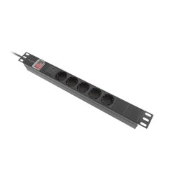POWER DISTRIBUTION UNIT (PDU) 19" LANBERG 1U 10A 2M 5X SCHUKO OUTLETS BLACK C14
