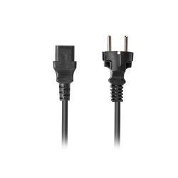 CEE 7/7->IEC 320 C13 POWER CORD 2M VDE STRAIGHT BLACK LANBERG
