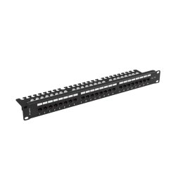 PATCH PANEL 24 PORT 1U 19" CAT.5E UTP WITH CABLE ORGANIZER BLACK LANBERG
