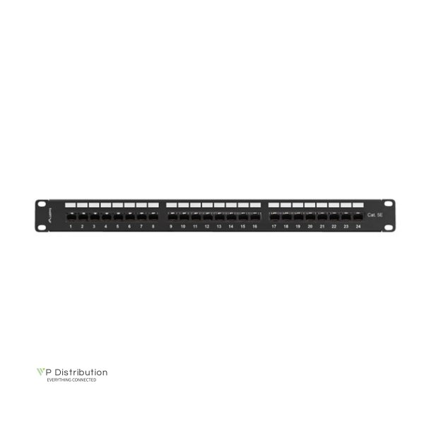 PATCH PANEL 24 PORT 1U 19" CAT.5E UTP WITH CABLE ORGANIZER BLACK LANBERG