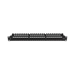 PATCH PANEL 24 PORT 1U 19" CAT.6 UTP WITH CABLE ORGANIZER BLACK LANBERG