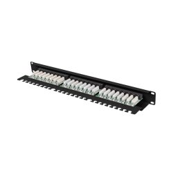 PATCH PANEL 24 PORT 1U 19" CAT.6 UTP WITH CABLE ORGANIZER BLACK LANBERG