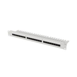 PATCH PANEL 24 PORT 1U 19" CAT.6 UTP WITH CABLE ORGANIZER GREY LANBERG