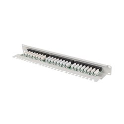 PATCH PANEL 24 PORT 1U 19" CAT.6 UTP WITH CABLE ORGANIZER GREY LANBERG