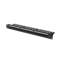 PATCH PANEL 24 PORT 1U 19" CAT.6A UTP WITH CABLE ORGANIZER BLACK LANBERG