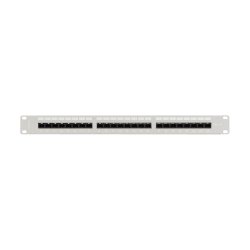 PATCH PANEL 24 PORT 1U 19" CAT.6A UTP WITH CABLE ORGANIZER GREY LANBERG