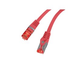PATCHCORD CAT.6 S/FTP LSZH CU 0.25M RED FLUKE PASSED LANBERG