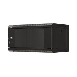 RACK CABINET 19" WALL-MOUNT 4U/540X350 (FLAT PACK) WITH GLASS DOOR BLACK LANBERG