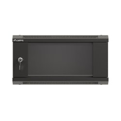 RACK CABINET 19" WALL-MOUNT 4U/540X350 (FLAT PACK) WITH GLASS DOOR BLACK LANBERG