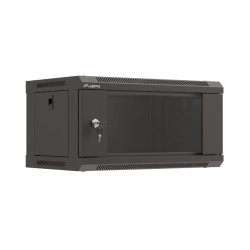 RACK CABINET 19" WALL-MOUNT 4U/540X350 (FLAT PACK) WITH GLASS DOOR BLACK LANBERG