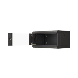 RACK CABINET 19" WALL-MOUNT 4U/540X350 (FLAT PACK) WITH GLASS DOOR BLACK LANBERG