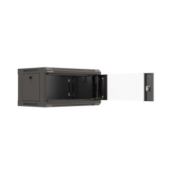 RACK CABINET 19" WALL-MOUNT 4U/540X350 (FLAT PACK) WITH GLASS DOOR BLACK LANBERG