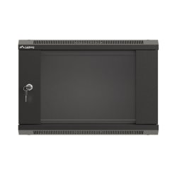 RACK CABINET 19" WALL-MOUNT 6U/540X350 (FLAT PACK) WITH GLASS DOOR BLACK LANBERG