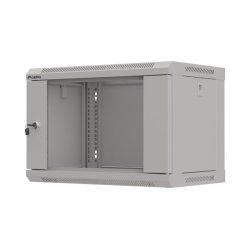 RACK CABINET 19" WALL-MOUNT 6U/540X350 (FLAT PACK) WITH GLASS DOOR GREY LANBERG