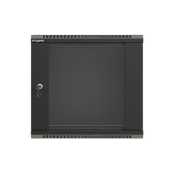 RACK CABINET 19" WALL-MOUNT 9U/540X350 (FLAT PACK) WITH GLASS DOOR BLACK LANBERG