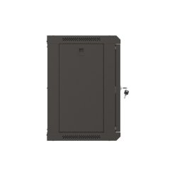 RACK CABINET 19" WALL-MOUNT 9U/540X350 (FLAT PACK) WITH GLASS DOOR BLACK LANBERG