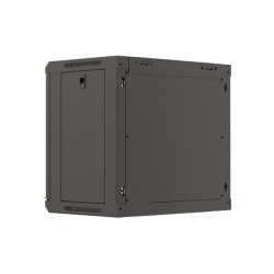 RACK CABINET 19" WALL-MOUNT 9U/540X350 (FLAT PACK) WITH GLASS DOOR BLACK LANBERG