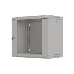 RACK CABINET 19" WALL-MOUNT 9U/540X350 (FLAT PACK) WITH GLASS DOOR GREY LANBERG