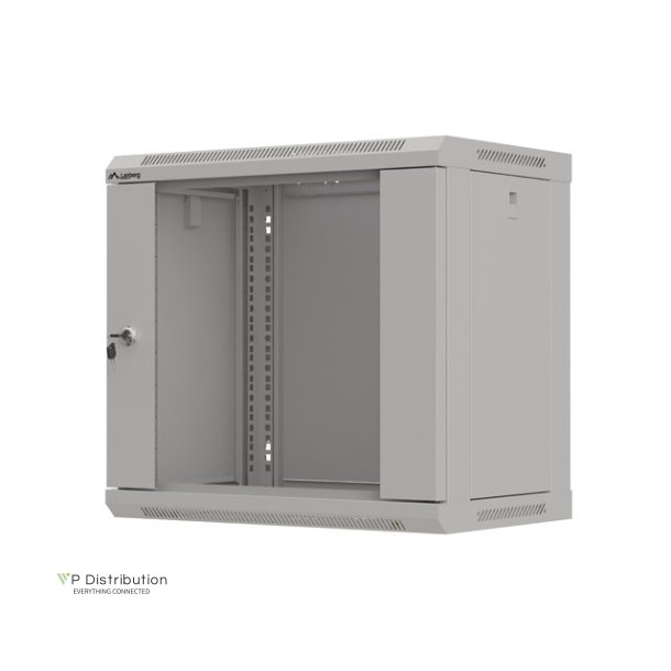 RACK CABINET 19" WALL-MOUNT 9U/540X350 (FLAT PACK) WITH GLASS DOOR GREY LANBERG