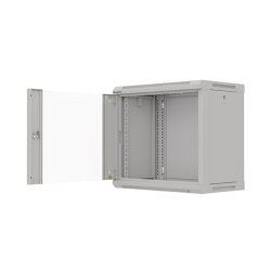 RACK CABINET 19" WALL-MOUNT 9U/540X350 (FLAT PACK) WITH GLASS DOOR GREY LANBERG