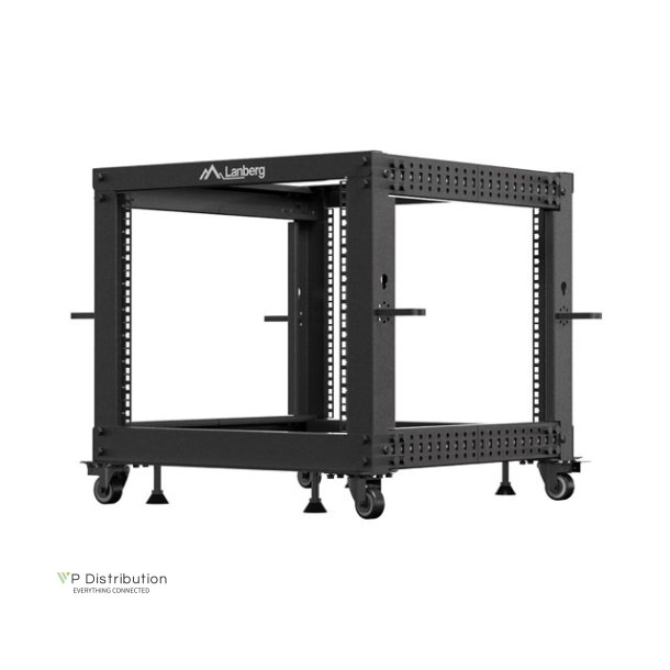 OPEN RACK 19" 9U 600X600-1100 ADJUSTABLE BLACK LANBERG