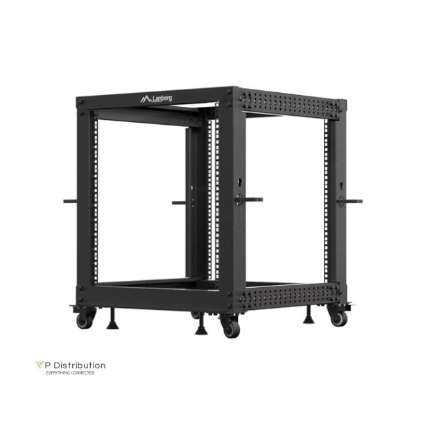 OPEN RACK 19" 12U 600X600-1100 ADJUSTABLE BLACK LANBERG
