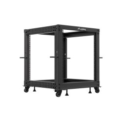 OPEN RACK 19" 12U 600X600-1100 ADJUSTABLE BLACK LANBERG